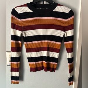 Striped Ribbed Long Sleeve Top